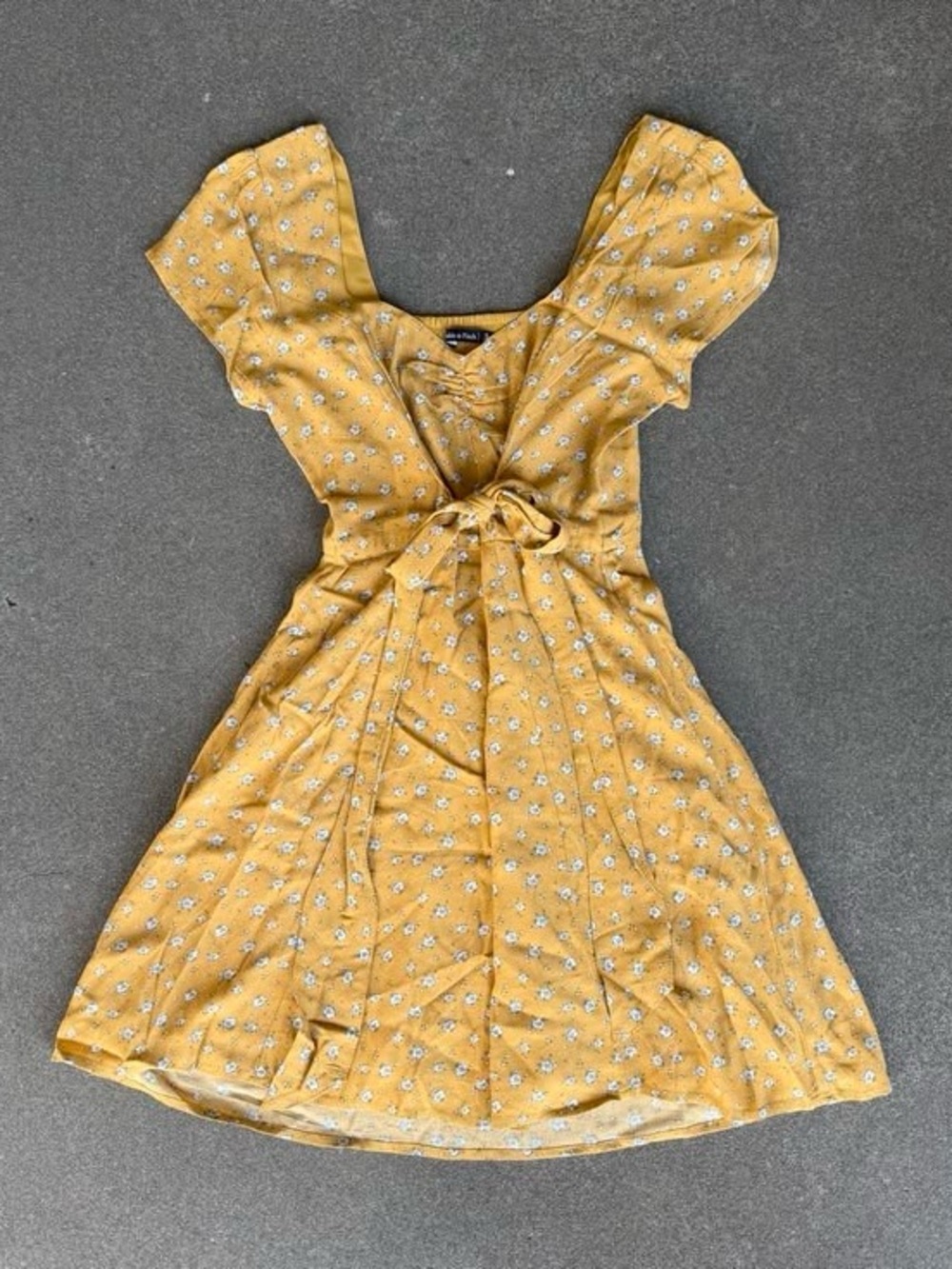 Abercrombie & Fitch Mustard Yellow Floral Mini Dress